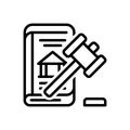 Black line icon for Statutory, constitutional and legal