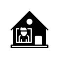 Black solid icon for Stayed, home and cottage Royalty Free Stock Photo