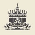 Icon or stencil of an old building with columns Royalty Free Stock Photo