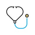 Multi color icon for Stethoscope, diagnostic and health Royalty Free Stock Photo