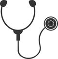 Icon of a stethoscope. Medical care, measurement of human respiration.