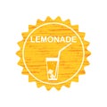 Icon sticker or poster, label, logo of lemonade drink, soda, juices, made by natural and cool drink. Vector. Royalty Free Stock Photo