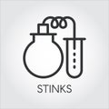 Icon of stinks chemical equipment in linear style