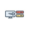 Color illustration icon for Storage, data and harddisk