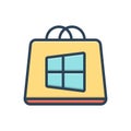 Color illustration icon for Store, market and shop Royalty Free Stock Photo