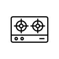 Black line icon for Stove, burner and fire Royalty Free Stock Photo