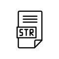 Black line icon for Str, file and application Royalty Free Stock Photo
