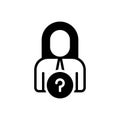 Black solid icon for Stranger, outsider and unknown Royalty Free Stock Photo