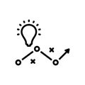 Black line icon for Strategy, bulb and profit Royalty Free Stock Photo