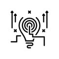 Black line icon for Strategy, strategic and plan Royalty Free Stock Photo