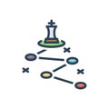 Color illustration icon for Strategy, planning and strategics