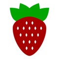 Icon strawberry, delicious strawberry food summer, cartoon berry nature fruit