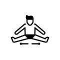 Black solid icon for Stretch, flexible and exercise