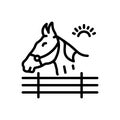 Black line icon for Stud, horse and vertical