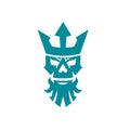 Poseidon Skull Wearing Crown Icon