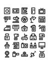 Home appliances outline icons