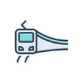 Color illustration icon for Subway Train, passenger and track Royalty Free Stock Photo