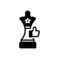 Black solid icon for Success Strategy, chess and final Royalty Free Stock Photo