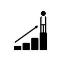 Black solid icon for Successfully, business and profitably Royalty Free Stock Photo