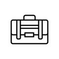 Black line icon for Suitcase, portmanteau and travelling Royalty Free Stock Photo