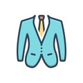 Color illustration icon for Suited, gentleman and formal
