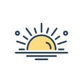 Color illustration icon for Sun, climate and light Royalty Free Stock Photo