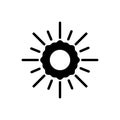 Black solid icon for Sun, phoebus and sunshine Royalty Free Stock Photo