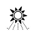 Black solid icon for Sunlight, daylight and sunny Royalty Free Stock Photo