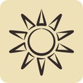Icon Sunlight. related to Thailand symbol. hand drawn style. simple design editable. World Travel