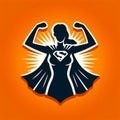 Icon of superhero woman in powerful pose