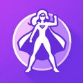 Icon of superhero woman in powerful pose