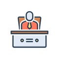 Color illustration icon for Superintendent, manager and director