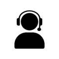 man, call, head phone, custom care , business customer support service black icon