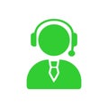 man, call, head phone, custom care , business customer support service green icon