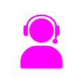 man, call, head phone, custom care , business customer support service magenta icon