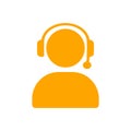 man, call, head phone, custom care , business customer support service orange icon