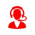 man, call, head phone, custom care , business customer support service red color icon