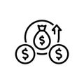 Black line icon for Surplus, saving and parsimony Royalty Free Stock Photo