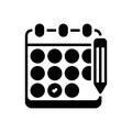 Black solid icon for Surprise, calendar and agenda Royalty Free Stock Photo