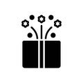 Black solid icon for Surprise, wonder and present Royalty Free Stock Photo