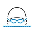 Icon Of Swimming Man Royalty Free Stock Photo