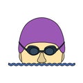 Icon Of Swimming Man Royalty Free Stock Photo