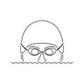 Icon of Swimming man head with goggles and cap Royalty Free Stock Photo