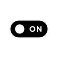 Black solid icon for On, switch and electric Royalty Free Stock Photo