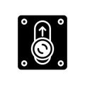 Black solid icon for Switch, start and on button Royalty Free Stock Photo