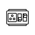 Black line icon for Switched, hardware and circuit