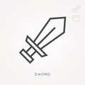 Icon sword. With the ability to change the line thickness.