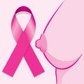 Icon symbol of struggle and awareness against breast cancer Royalty Free Stock Photo