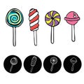 Icon. symbol. Vector lollipops in the style of doodle