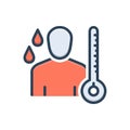 Color illustration icon for Symptom, sign and indication